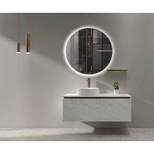 Espejos con luz LED para baño redondo, retroiluminado, luz calida ø 80cm