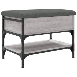 vidaXL banco zapatero madera de ingeniería gris sonoma 62x42x45 cm