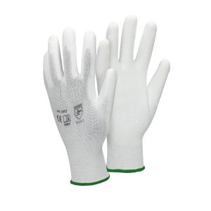 12x par guantes trabajo antideslizante pu talla 11-xxl nylon blanco