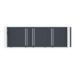 Puerta corredera 5m giona h.160 aluminio gris