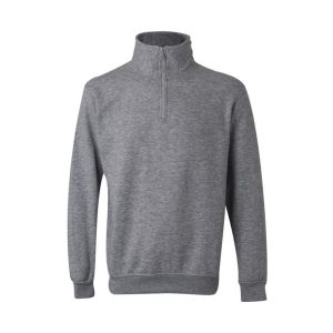 Sudadera media cremallera l gris jaspeado