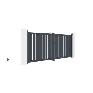 Pack puerta abatible 350c140 veymont + pack puerta 1m veymont a.140cm gris