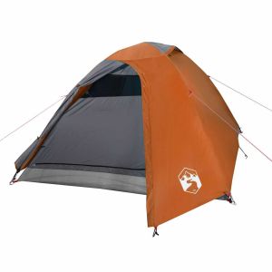 vidaXL tienda de campaña iglú para 3 personas impermeable naranja