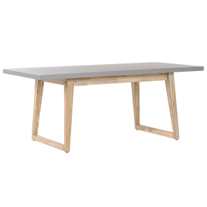 Mesa de comedor de cemento reforzado gris/madera clara 180 x 90 cm oria