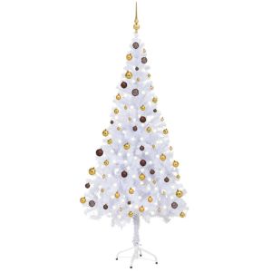 vidaXL árbol de navidad artificial con luces y bolas 620 ramas 180 cm