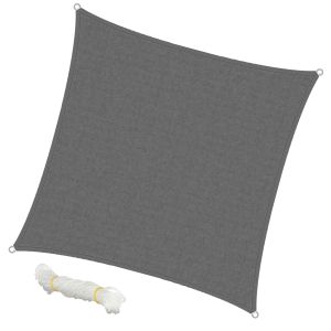 Vela de sombra cuadrada - 3,6x3,6 m gris ecd germany