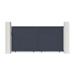 Pack puerta corredera 3m eiger 300c160 + puerta peatonal eiger 100p160 gris