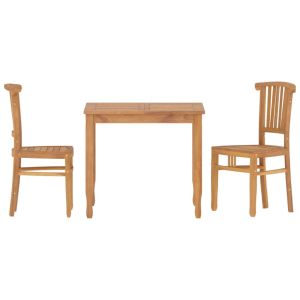 vidaXL juego de comedor para jardín 3 pzas madera maciza de teca