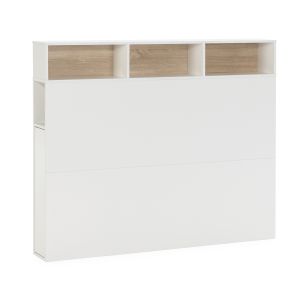 Cabecero de cama zeus 165 cm blanco, 2 puertas 9 huecos