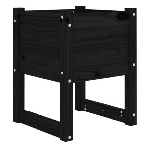 Jardinera madera maciza de pino negro 40x40x52,5 cm