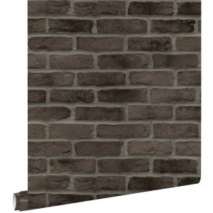 Estahome papel pintado pared de ladrillos marrón oscuro - 0,53 x 10,05 m