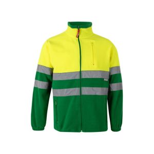 Chaqueta polar bicolor av m verde/amarillo flúor