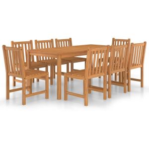 vidaXL conjunto de comedor de jardín 9 piezas madera maciza de teca