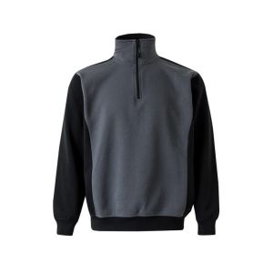 Sudadera bicolor cremallera xl gris/negro