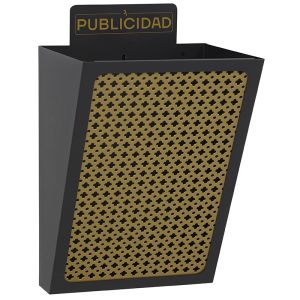 Arregui e2303 cesta de publicidad de acero, 7,5 l , cuerpo negro y rejilla