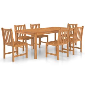 vidaXL conjunto de comedor de jardín 7 piezas madera maciza de teca