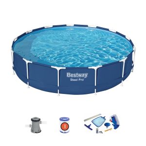 Pack piscina desmontable redonda bestway steel pro 396x84 cm con depuradora