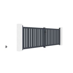 Pack puerta abatible 350c120 veymont + pack puerta 1m veymont a.120cm gris