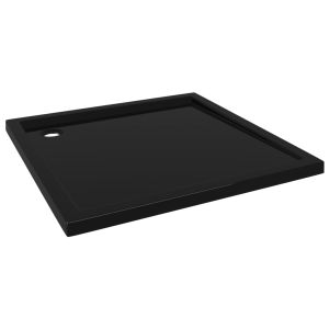 vidaXL plato de ducha cuadrado de abs negro 90x90 cm