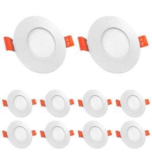 10 focos LED empotrables extraplanos de 3w - 6000k