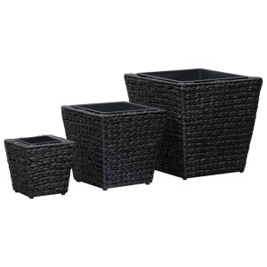 vidaXL conjunto de arriates 3 piezas jacinto de agua negro