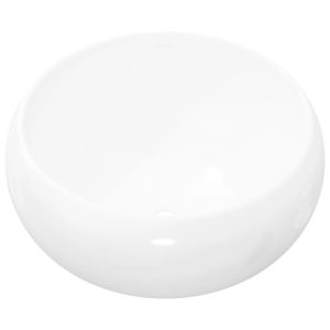 vidaXL lavabo redondo de cerámica 40x15 cm blanco