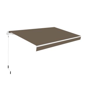 Toldo manual retráctil 4x2,5 topo poliéster - lona anti uv – aluminio