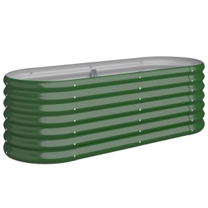 vidaXL jardinera arriate acero recubrimiento polvo verde 114x40x36 cm