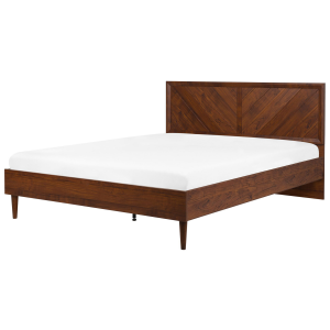 Cama con somier madera oscura 180 x 200 cm mialet