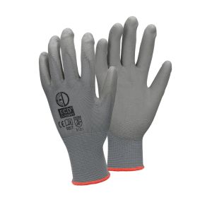 Guantes de trabajo 120 pares con recubrimiento de pu grises talla s