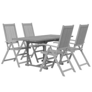 vidaXL juego de comedor de jardín 5 piezas madera maciza de acacia