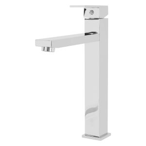 Grifo lavabo cuadrado 195x45x270 mm latón acero inoxidable