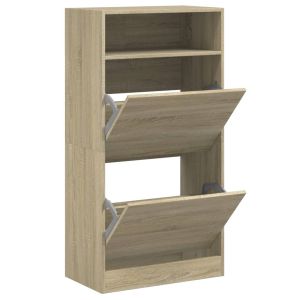 vidaXL zapatero de madera de ingeniería roble sonoma 60x34x116 cm