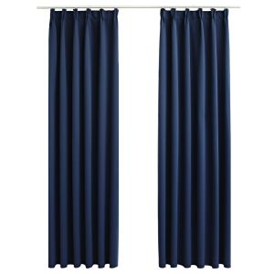 vidaXL cortinas opacas con ganchos 2 piezas azul 140x225 cm