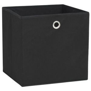 vidaXL cajas de almacenaje 4 uds tela no tejida negro 28x28x28 cm