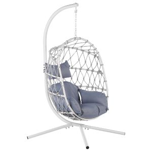 Silla coLGante con soporte adria metal blanco