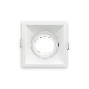 Aro cuadrado orientable para bombilla LED gu10 blanco(mts8080-b)