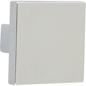 Pomo para mueble cuadrado de zamak plateado al.28 x an.30 x p.30 mm