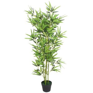 vidaXL árbol de bambú artificial con maceta 120 cm verde