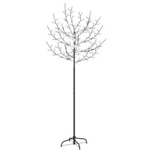 vidaXL árbol de navidad 200 LEDs blanco frío flores de cerezo 180 cm