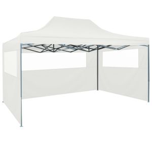 vidaXL carpa plegable para celebraciones con 3 paredes blanco 3x4,5 m