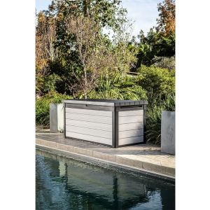 Keter caja de almacenamiento para jardín denail gris antracita 570l