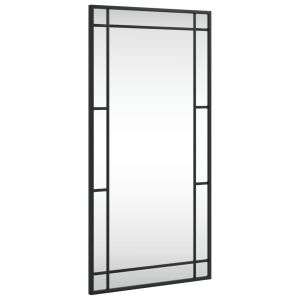 vidaXL espejo de pared rectangular de hierro negro 40x80 cm