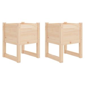 vidaXL jardinera 2 unidades madera maciza de pino 40x40x52,5 cm