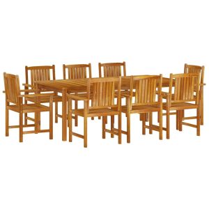 vidaXL juego de comedor de jardín 9 piezas madera maciza de acacia