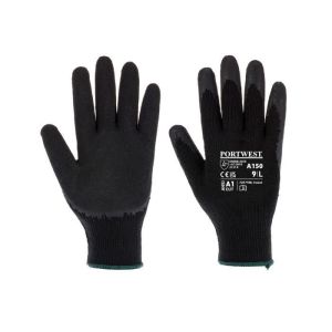 Guante de punto clásico recubierto de látex - portwest - negro - talla xl