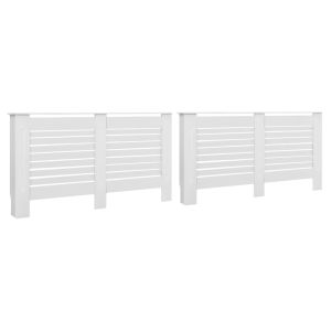 vidaXL cubiertas para radiador 2 unidades mdf blanco 152x19x81,5 cm