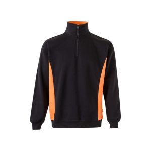 Sudadera bicolor cremallera 3xl negro/naranja