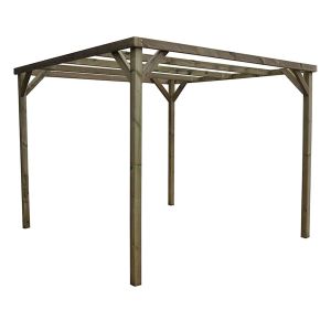 Pérgola autoportante madera de pino tratada 240 cm x 240 cm x 240 cm