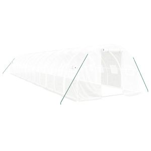 vidaXL invernadero con estructura de acero blanco 42 m² 14x3x2 m